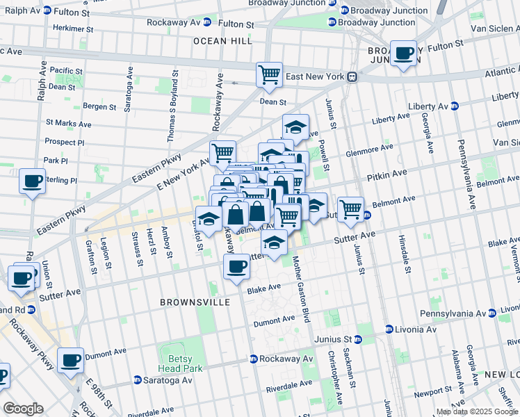 map of restaurants, bars, coffee shops, grocery stores, and more near in Brooklyn