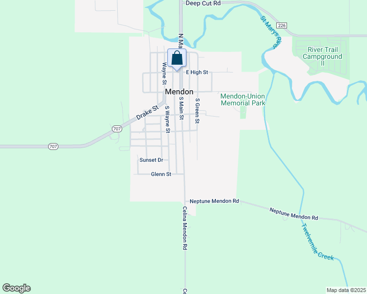 map of restaurants, bars, coffee shops, grocery stores, and more near South Main Street in Mendon