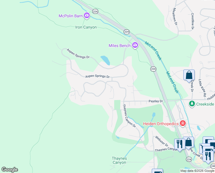 map of restaurants, bars, coffee shops, grocery stores, and more near 2422 Iron Canyon Drive in Park City