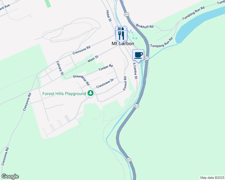 map of restaurants, bars, coffee shops, grocery stores, and more near 49 Deerfield Drive in Pottsville