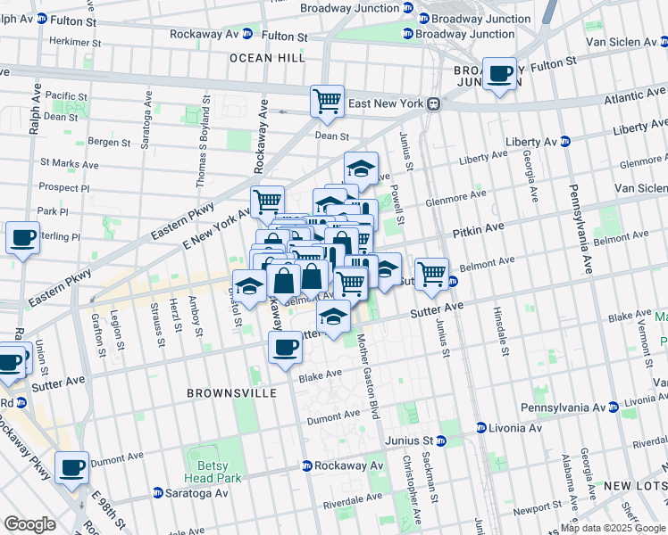 map of restaurants, bars, coffee shops, grocery stores, and more near in Brooklyn