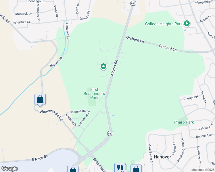map of restaurants, bars, coffee shops, grocery stores, and more near 4030 Airport Road in Allentown