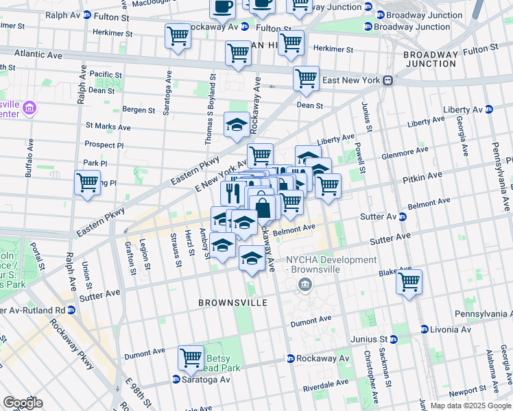 map of restaurants, bars, coffee shops, grocery stores, and more near in Brooklyn