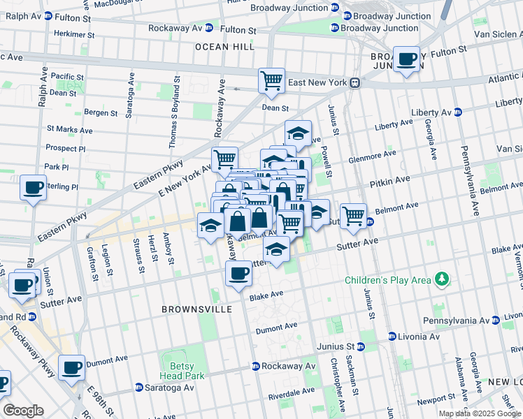map of restaurants, bars, coffee shops, grocery stores, and more near in Brooklyn