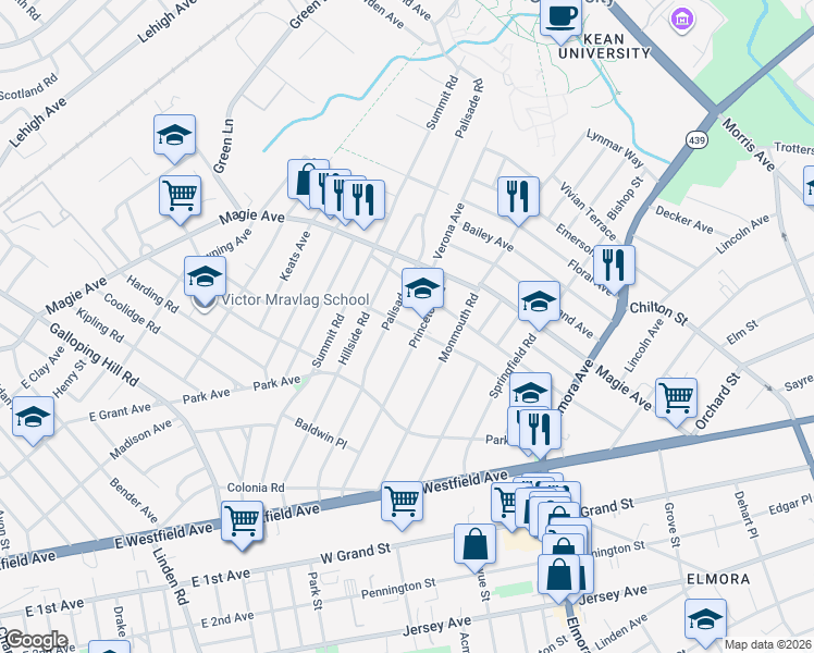 map of restaurants, bars, coffee shops, grocery stores, and more near 828-830 Livingston Road in Elizabeth