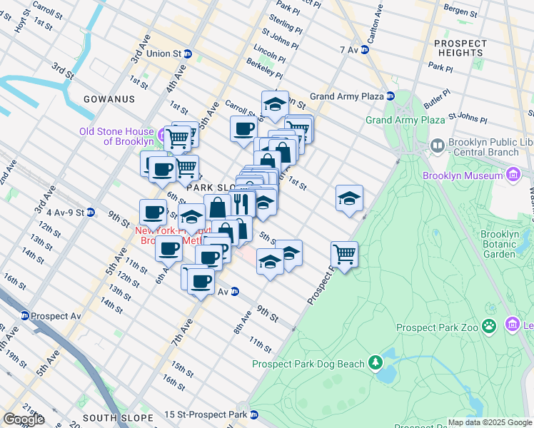 map of restaurants, bars, coffee shops, grocery stores, and more near in Brooklyn