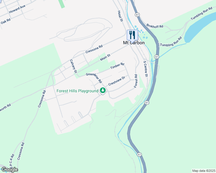 map of restaurants, bars, coffee shops, grocery stores, and more near 87 Crestview Drive in Pottsville