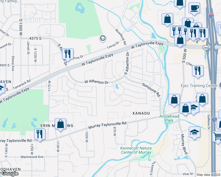 map of restaurants, bars, coffee shops, grocery stores, and more near 4644 Mount Baldy Drive in Taylorsville