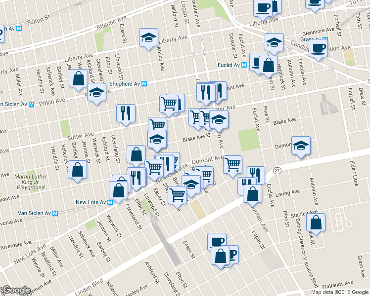 map of restaurants, bars, coffee shops, grocery stores, and more near in Brooklyn
