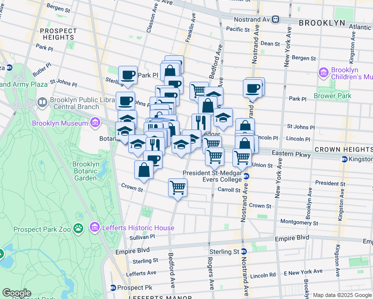 map of restaurants, bars, coffee shops, grocery stores, and more near in Brooklyn