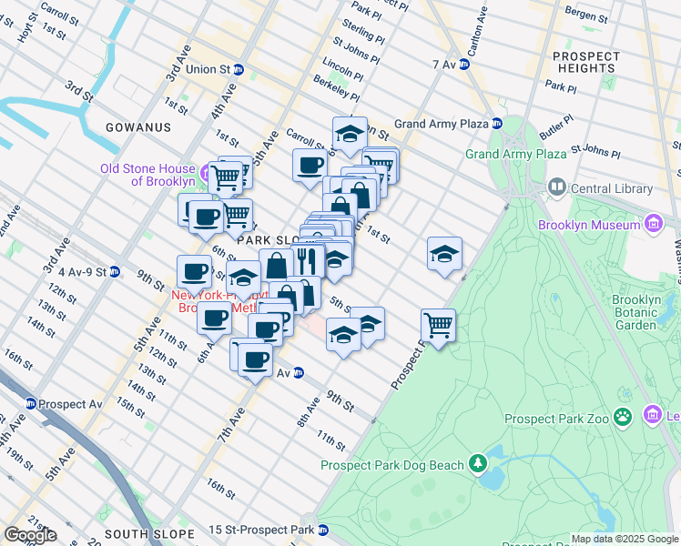 map of restaurants, bars, coffee shops, grocery stores, and more near in Brooklyn