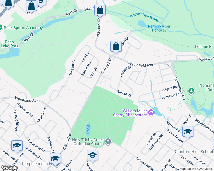 map of restaurants, bars, coffee shops, grocery stores, and more near 37b Sandra Circle in Westfield