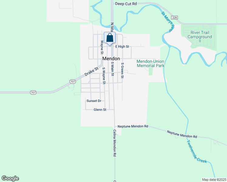 map of restaurants, bars, coffee shops, grocery stores, and more near South Main Street in Mendon