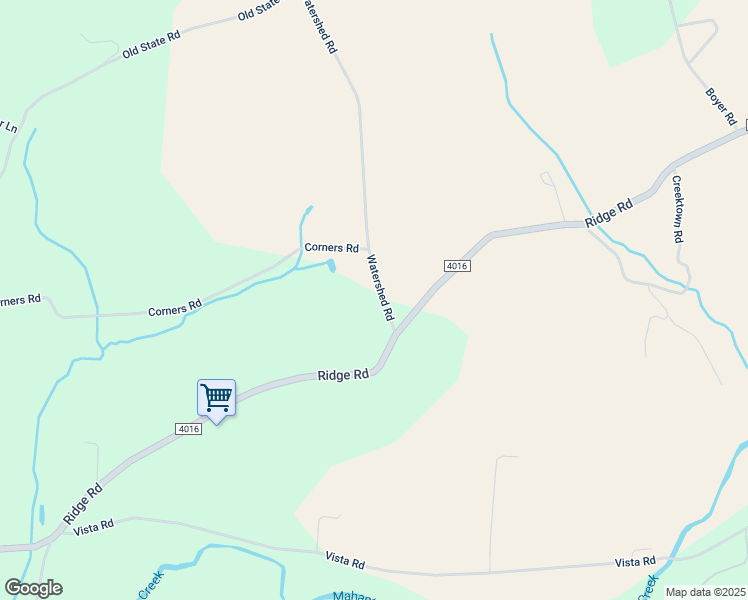 map of restaurants, bars, coffee shops, grocery stores, and more near 7 Watershed Road in Klingerstown