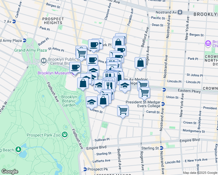 map of restaurants, bars, coffee shops, grocery stores, and more near in Brooklyn