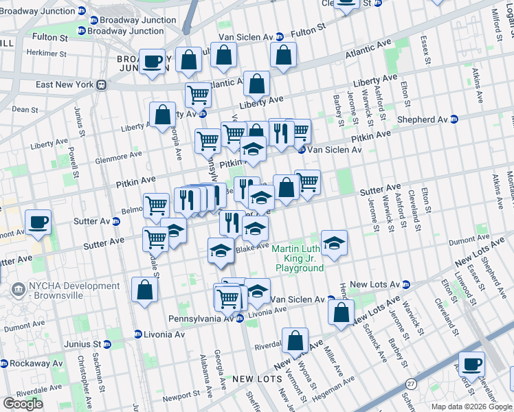map of restaurants, bars, coffee shops, grocery stores, and more near in Brooklyn