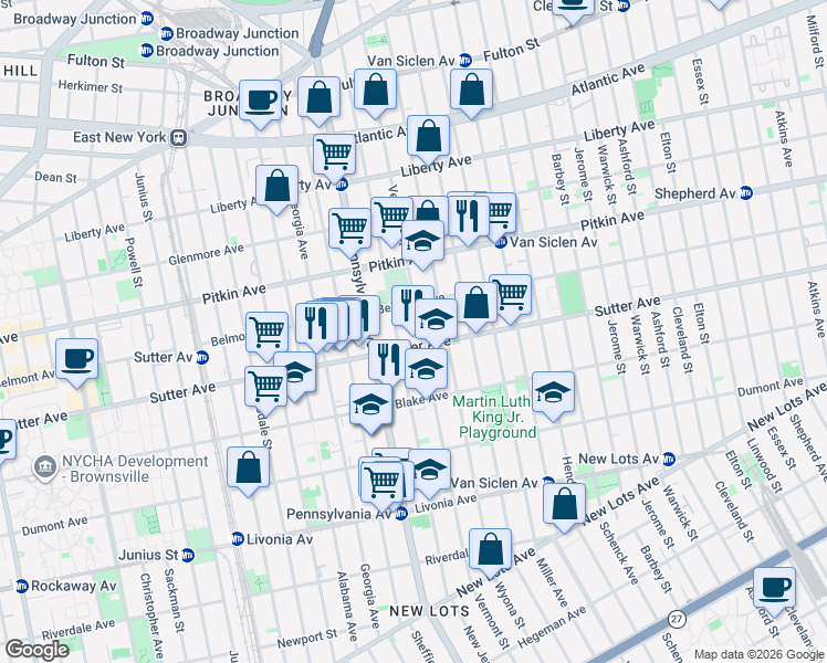 map of restaurants, bars, coffee shops, grocery stores, and more near in Brooklyn