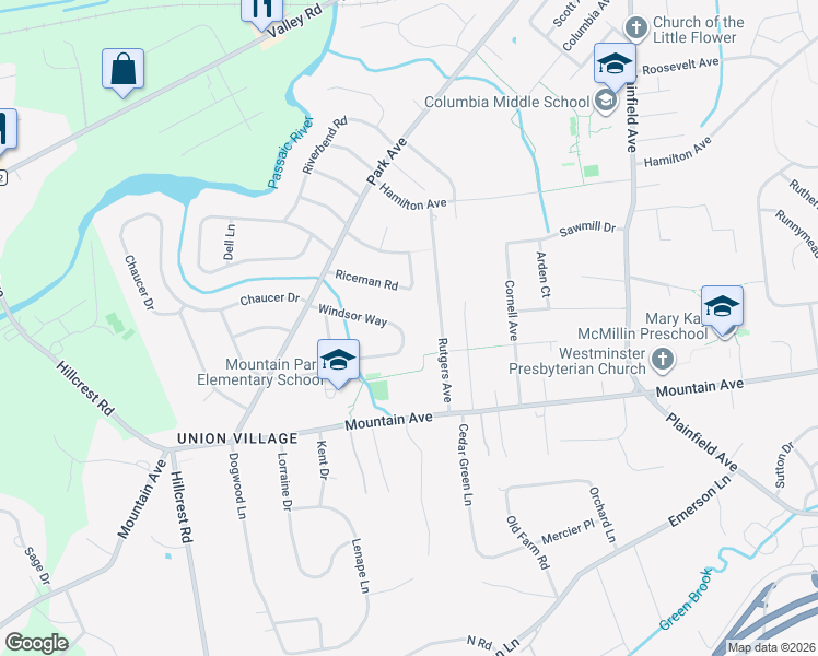 map of restaurants, bars, coffee shops, grocery stores, and more near 167 Rutgers Avenue in Berkeley Heights