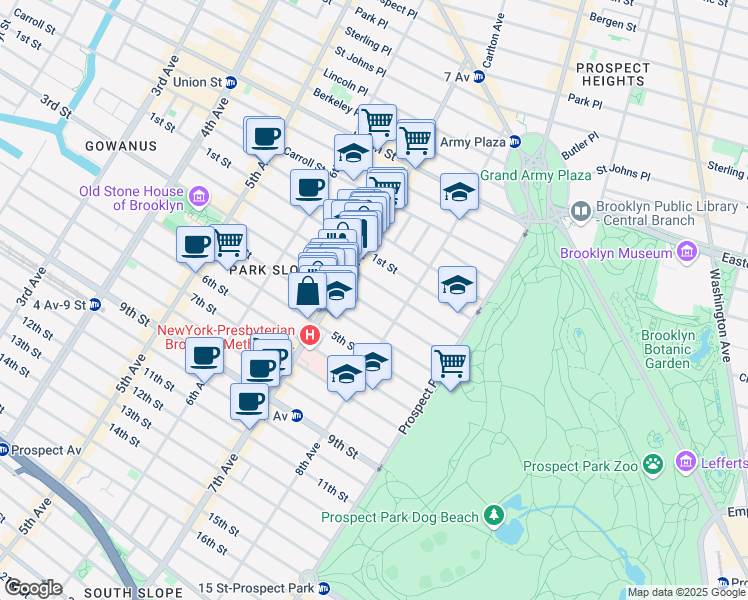 map of restaurants, bars, coffee shops, grocery stores, and more near in Brooklyn
