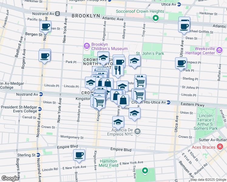 map of restaurants, bars, coffee shops, grocery stores, and more near in Brooklyn