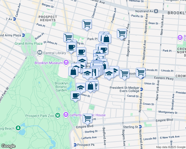map of restaurants, bars, coffee shops, grocery stores, and more near in Brooklyn
