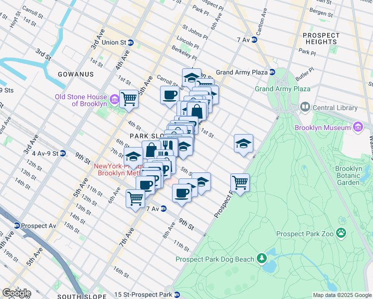 map of restaurants, bars, coffee shops, grocery stores, and more near in Brooklyn