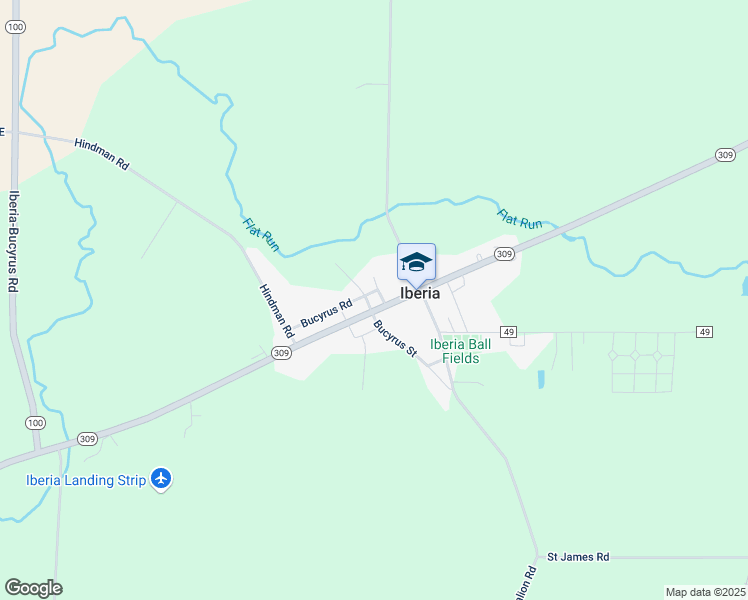 map of restaurants, bars, coffee shops, grocery stores, and more near 8575 Bucyrus Road in Galion
