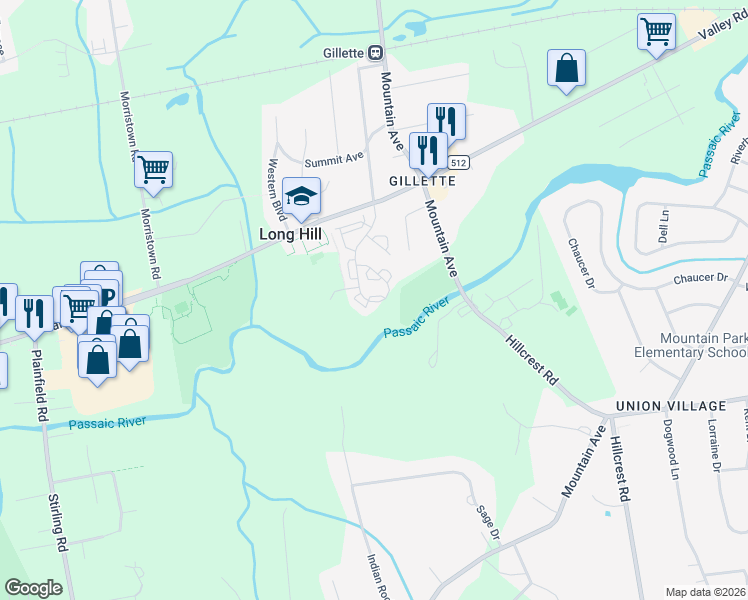 map of restaurants, bars, coffee shops, grocery stores, and more near 128 Sunrise Drive in Gillette