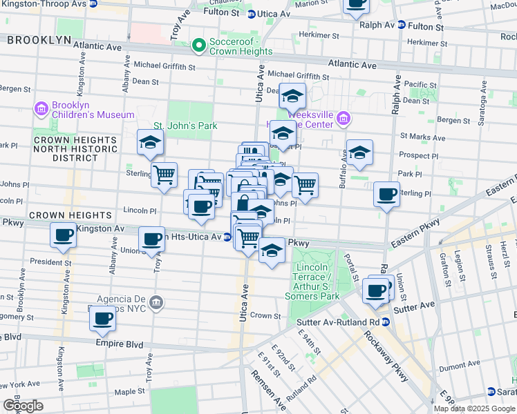 map of restaurants, bars, coffee shops, grocery stores, and more near in Brooklyn