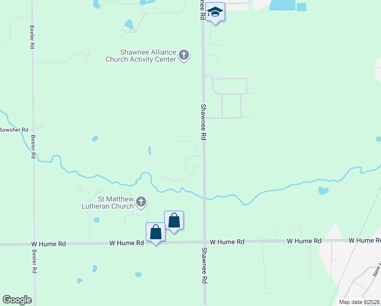 map of restaurants, bars, coffee shops, grocery stores, and more near 2632 Jonathan Drive in Lima
