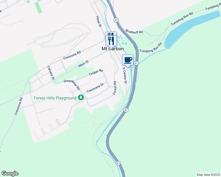 map of restaurants, bars, coffee shops, grocery stores, and more near 9 Deerfield Drive in Pottsville