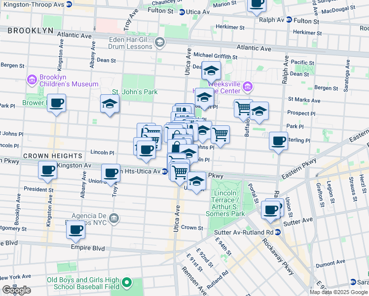 map of restaurants, bars, coffee shops, grocery stores, and more near in Brooklyn