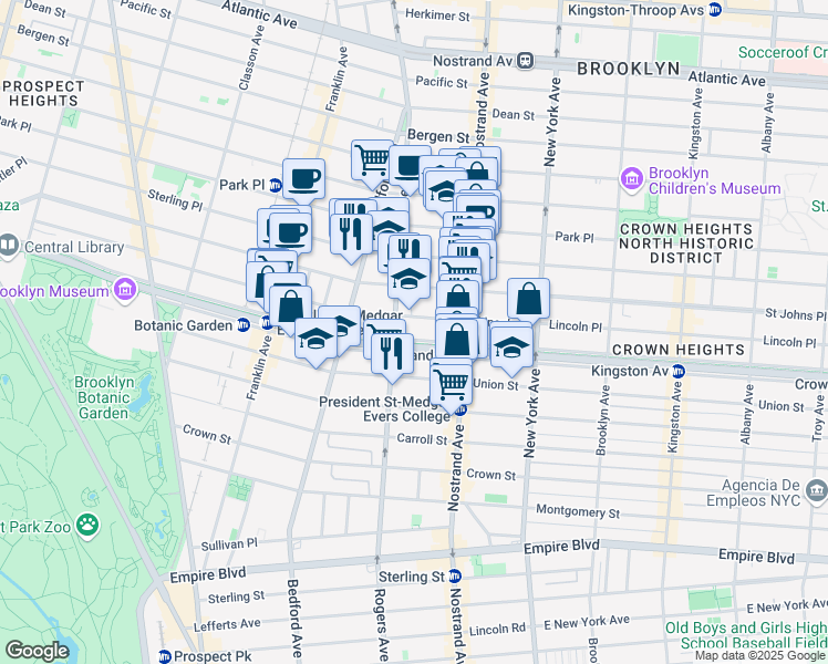 map of restaurants, bars, coffee shops, grocery stores, and more near in Brooklyn