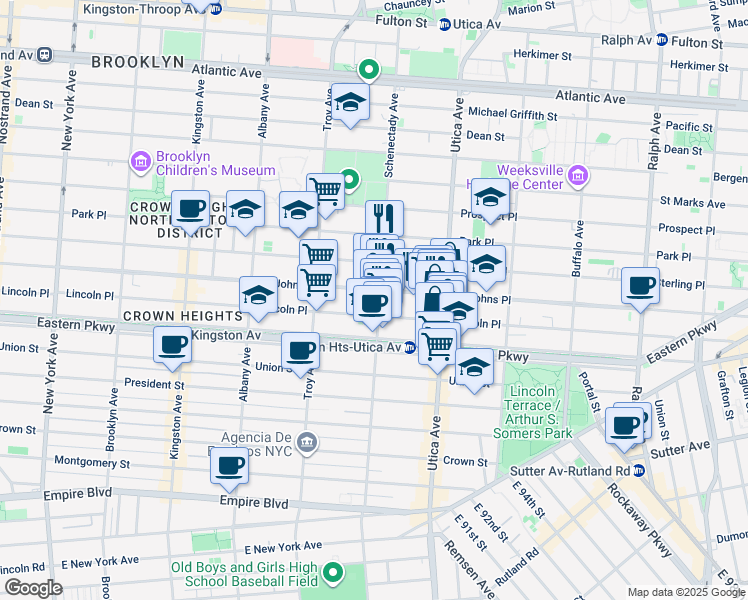 map of restaurants, bars, coffee shops, grocery stores, and more near in Brooklyn