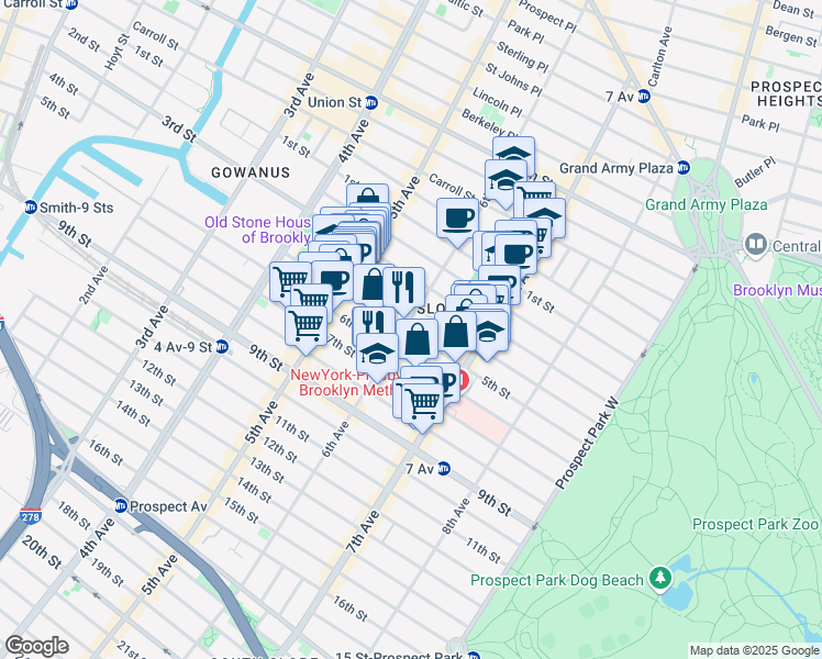 map of restaurants, bars, coffee shops, grocery stores, and more near in Brooklyn