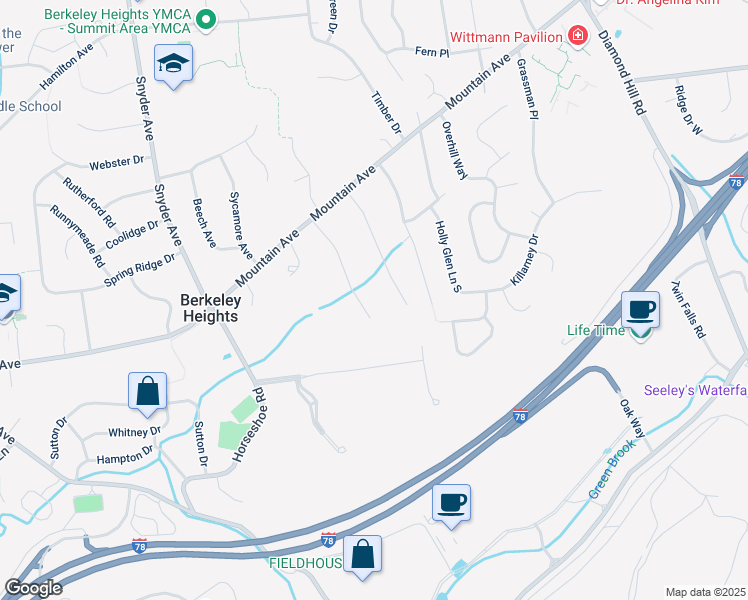 map of restaurants, bars, coffee shops, grocery stores, and more near 68 Orion Road in Berkeley Heights