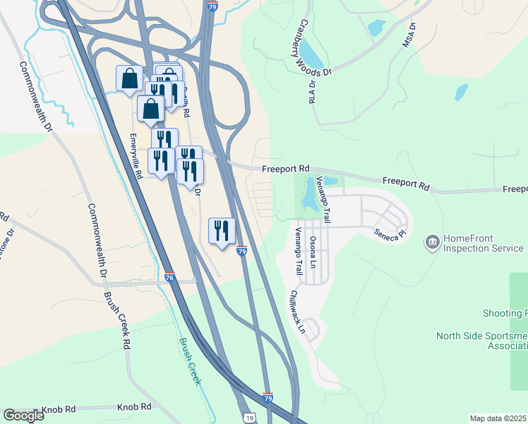 map of restaurants, bars, coffee shops, grocery stores, and more near 2006 Hemlock Lane in Mars
