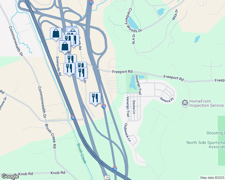 map of restaurants, bars, coffee shops, grocery stores, and more near 2006 Hemlock Lane in Mars