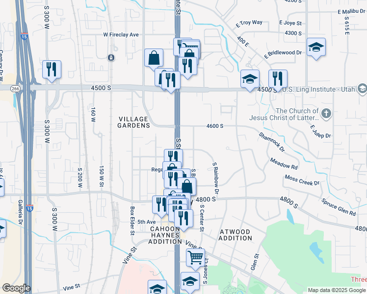 map of restaurants, bars, coffee shops, grocery stores, and more near 4647 U.S. 89 in Murray