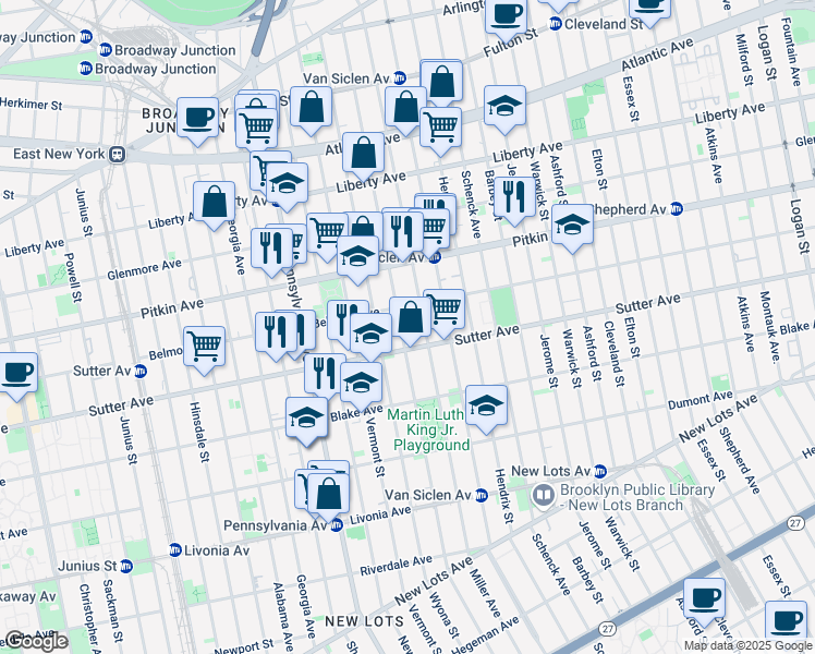 map of restaurants, bars, coffee shops, grocery stores, and more near 329 Bradford Street in Brooklyn