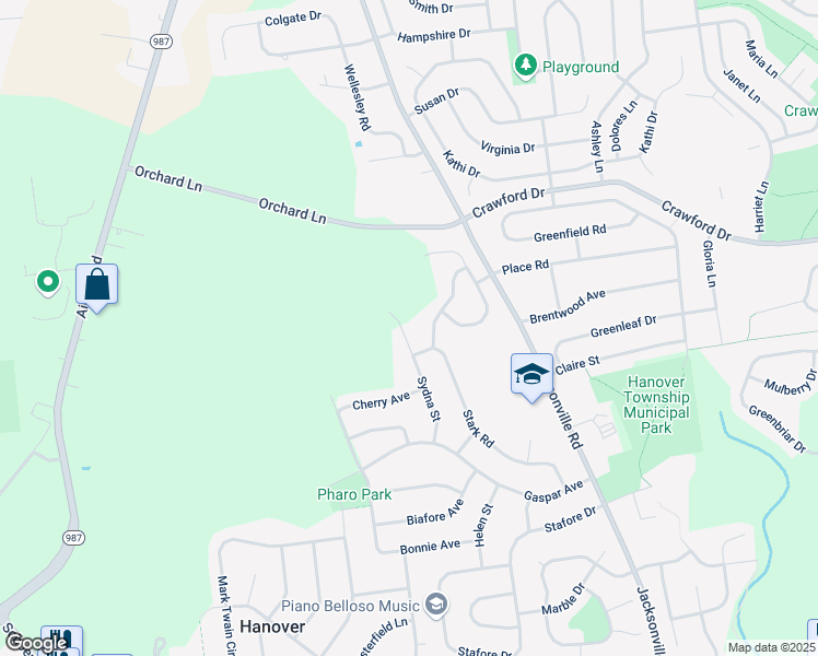 map of restaurants, bars, coffee shops, grocery stores, and more near 3810 Sydna Street in Bethlehem