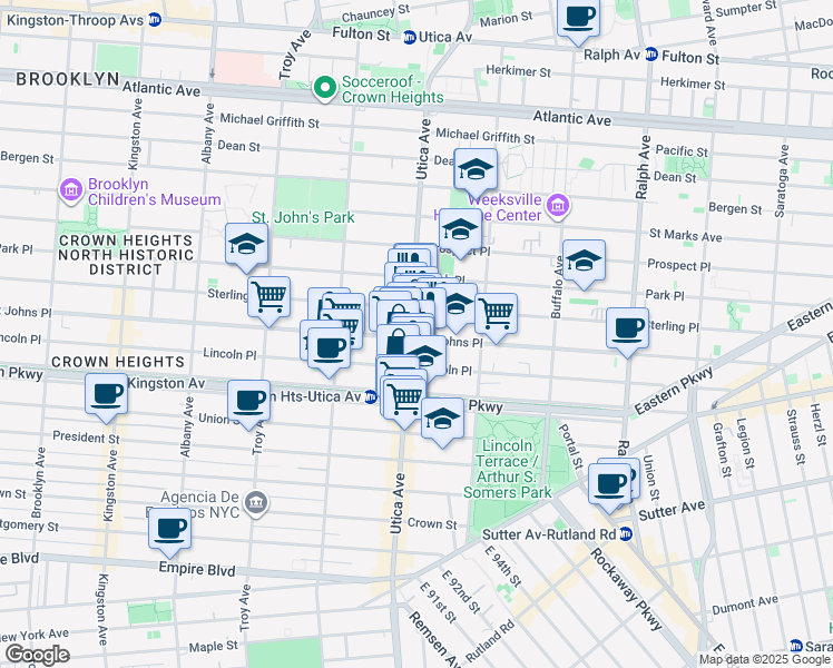map of restaurants, bars, coffee shops, grocery stores, and more near in Brooklyn