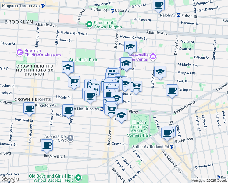 map of restaurants, bars, coffee shops, grocery stores, and more near in Brooklyn