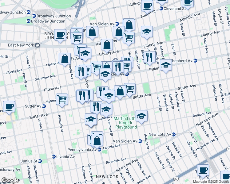 map of restaurants, bars, coffee shops, grocery stores, and more near 329 Bradford Street in Brooklyn