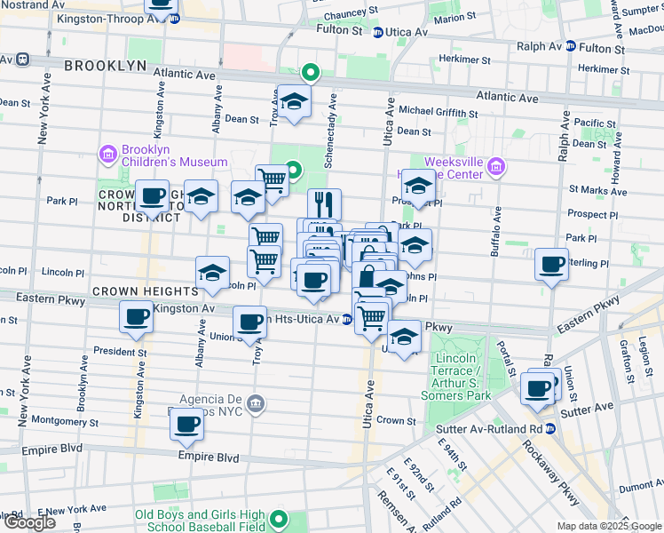 map of restaurants, bars, coffee shops, grocery stores, and more near in Brooklyn