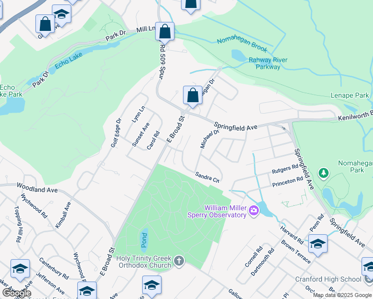 map of restaurants, bars, coffee shops, grocery stores, and more near 51b Sandra Circle in Westfield