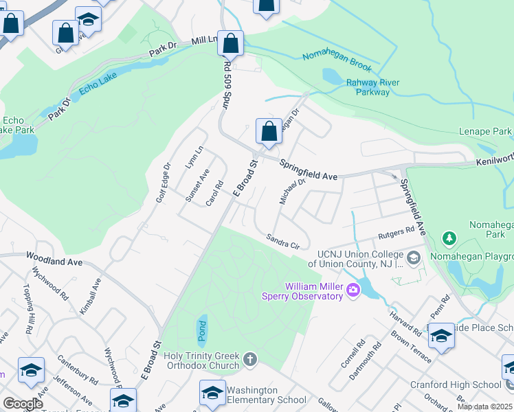 map of restaurants, bars, coffee shops, grocery stores, and more near 51b Sandra Circle in Westfield