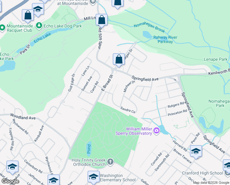 map of restaurants, bars, coffee shops, grocery stores, and more near 51b Sandra Circle in Westfield