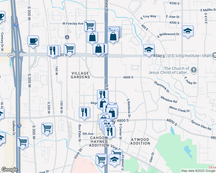 map of restaurants, bars, coffee shops, grocery stores, and more near 4647 U.S. 89 in Murray