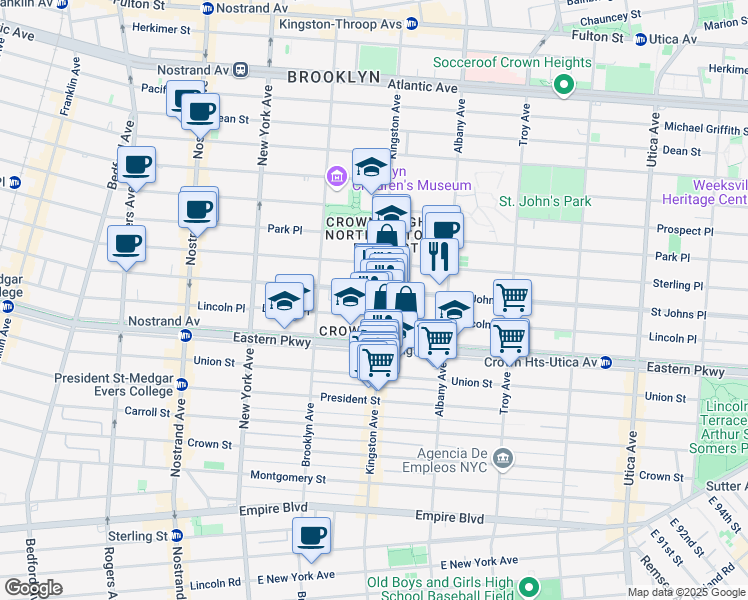 map of restaurants, bars, coffee shops, grocery stores, and more near in Brooklyn